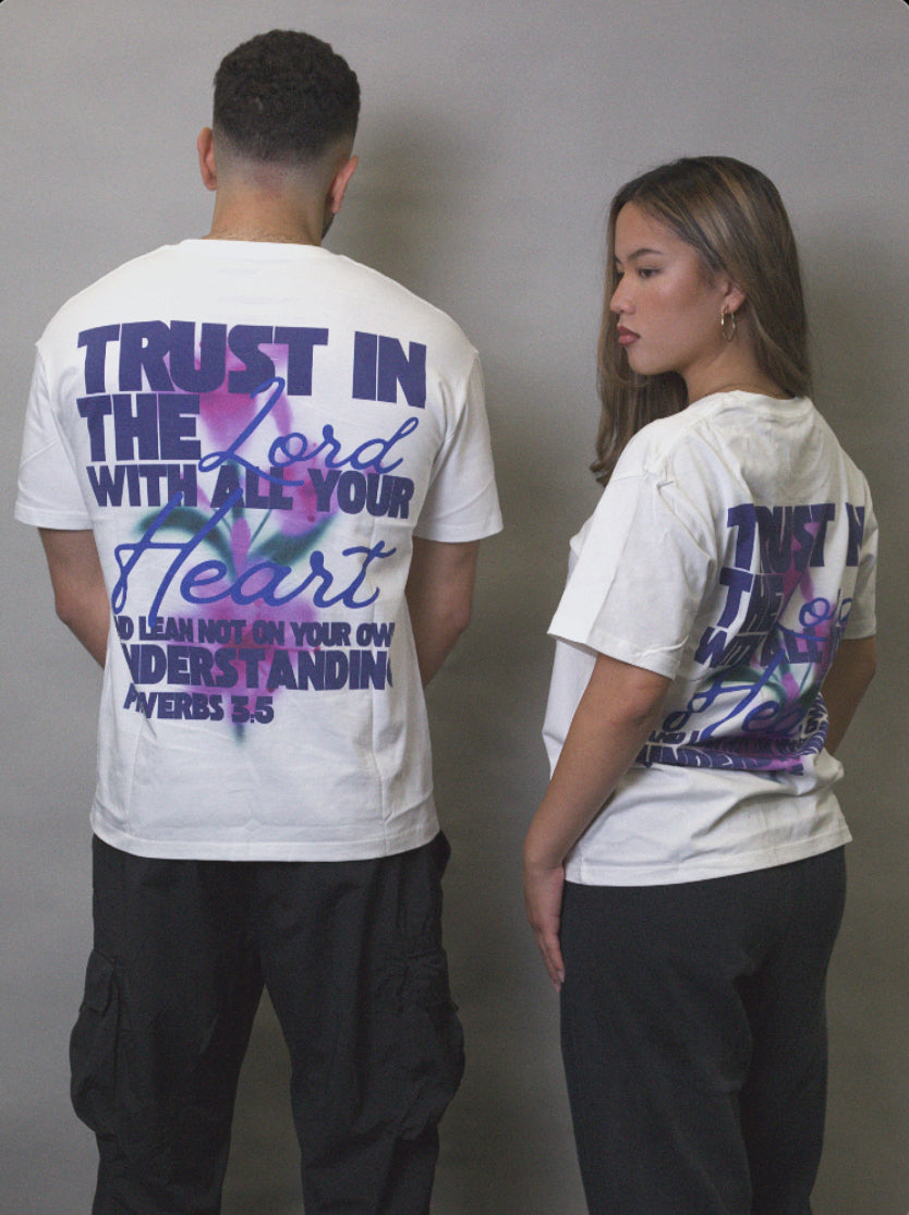White Unisex Proverbs 3:5 Tee