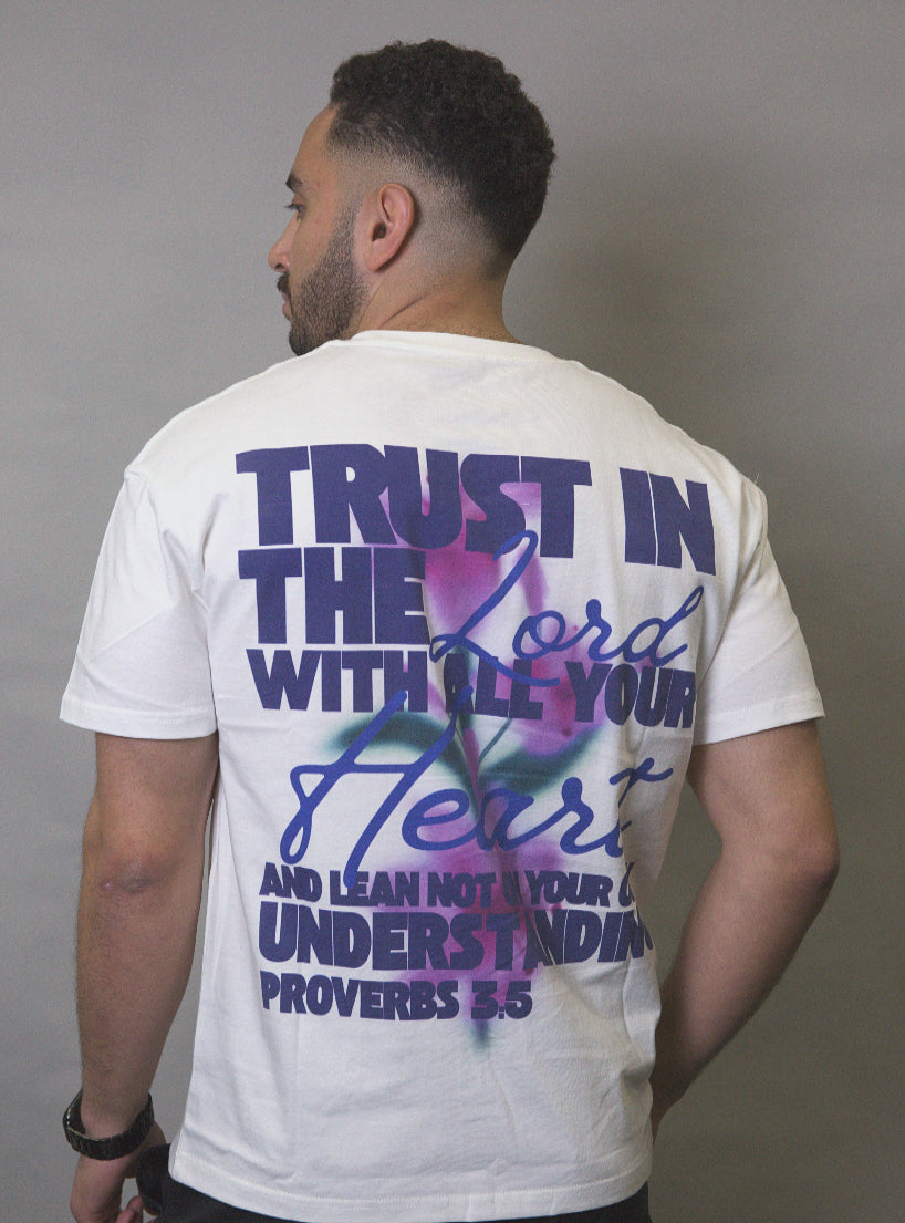 White Unisex Proverbs 3:5 Tee