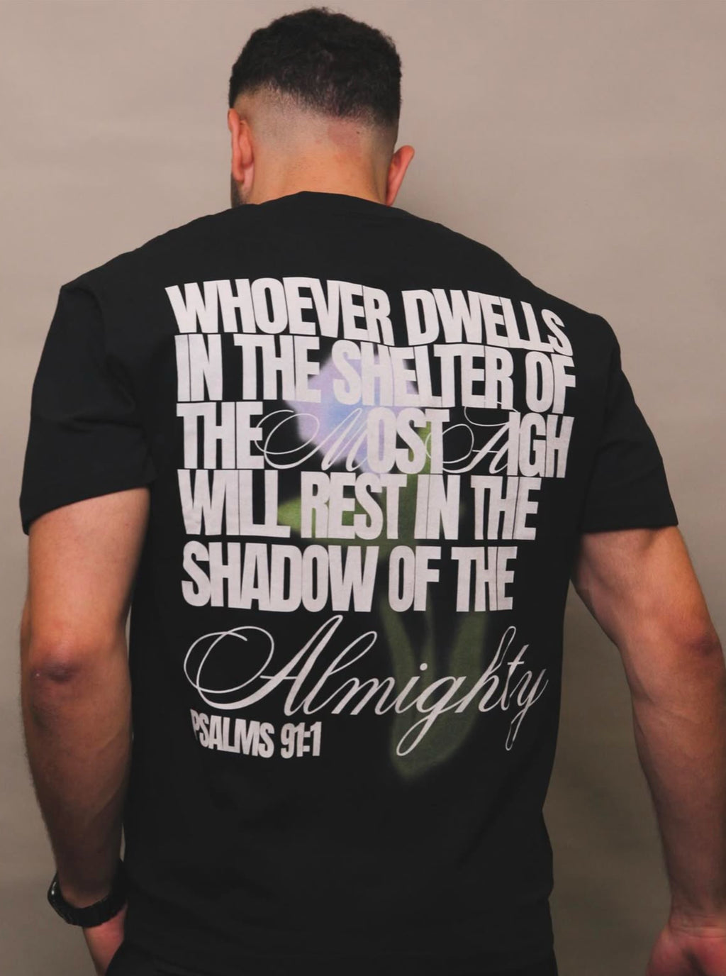 Black Unisex Psalms 91:1 Tee